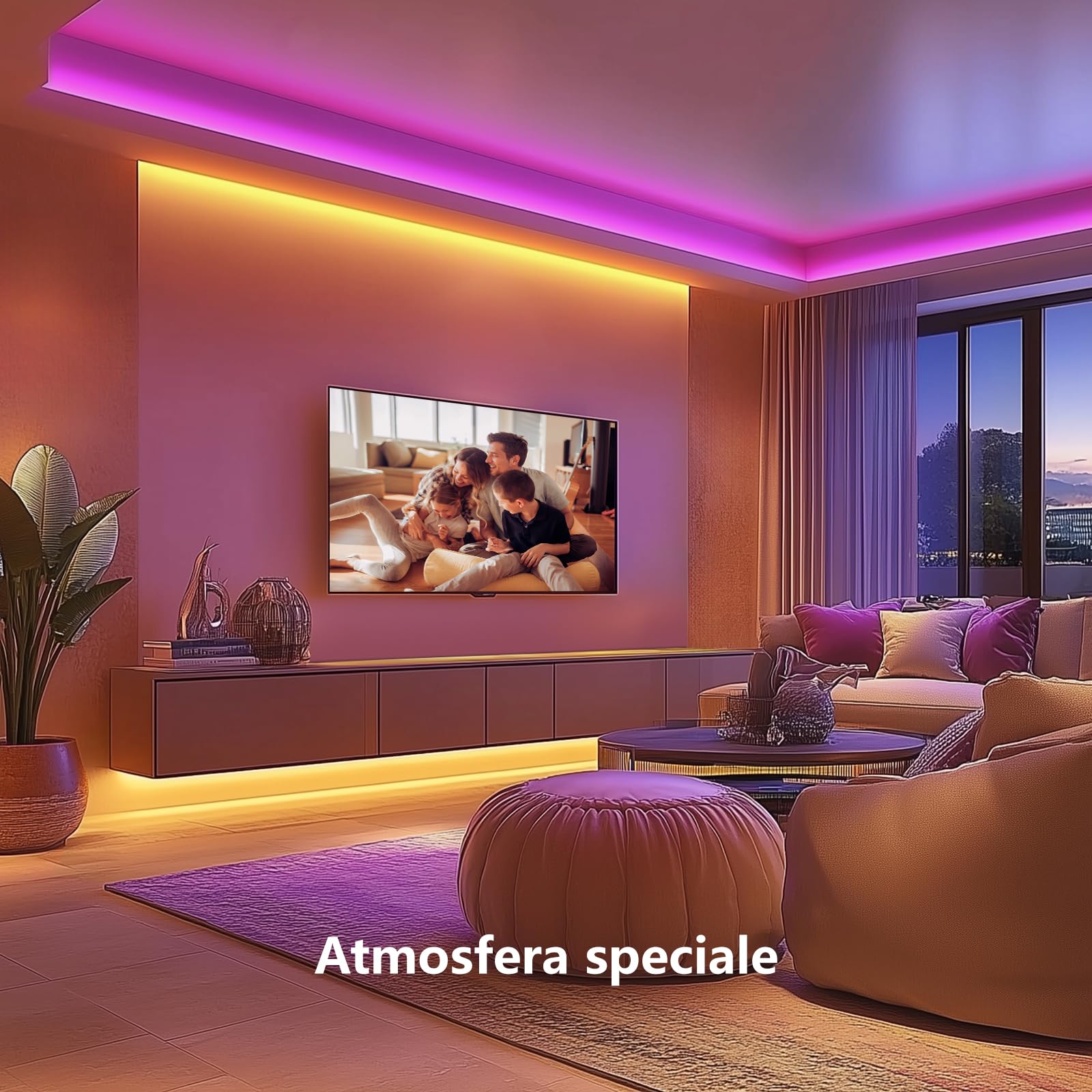Beaeet Striscia LED 30 Metri, Luci LED 5050 RGB per Camera, con Telecomando a 40 Tasti e Controllo tramite APP Bluetooth, Ideale per Natale, Matrimoni e Feste (15m*2)