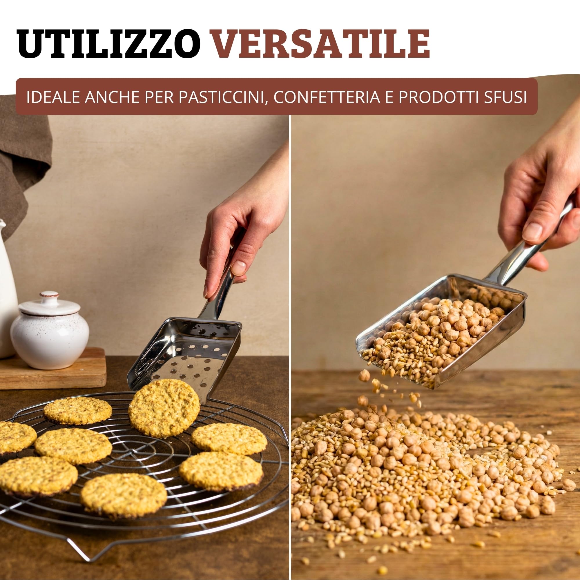 Westmark Paletta per patatine fritte, Lunghezza: 26 cm, Acciaio inox, Argento, 91292270