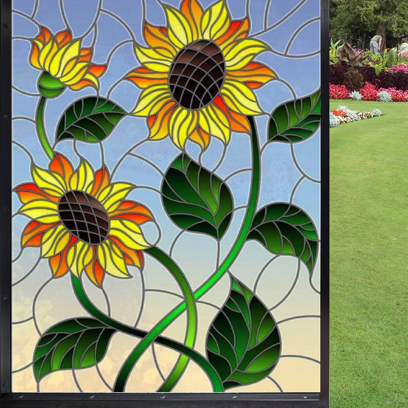 Buy Lianghuiboo Privacy Window Film,Sunflower Blue Background Window
