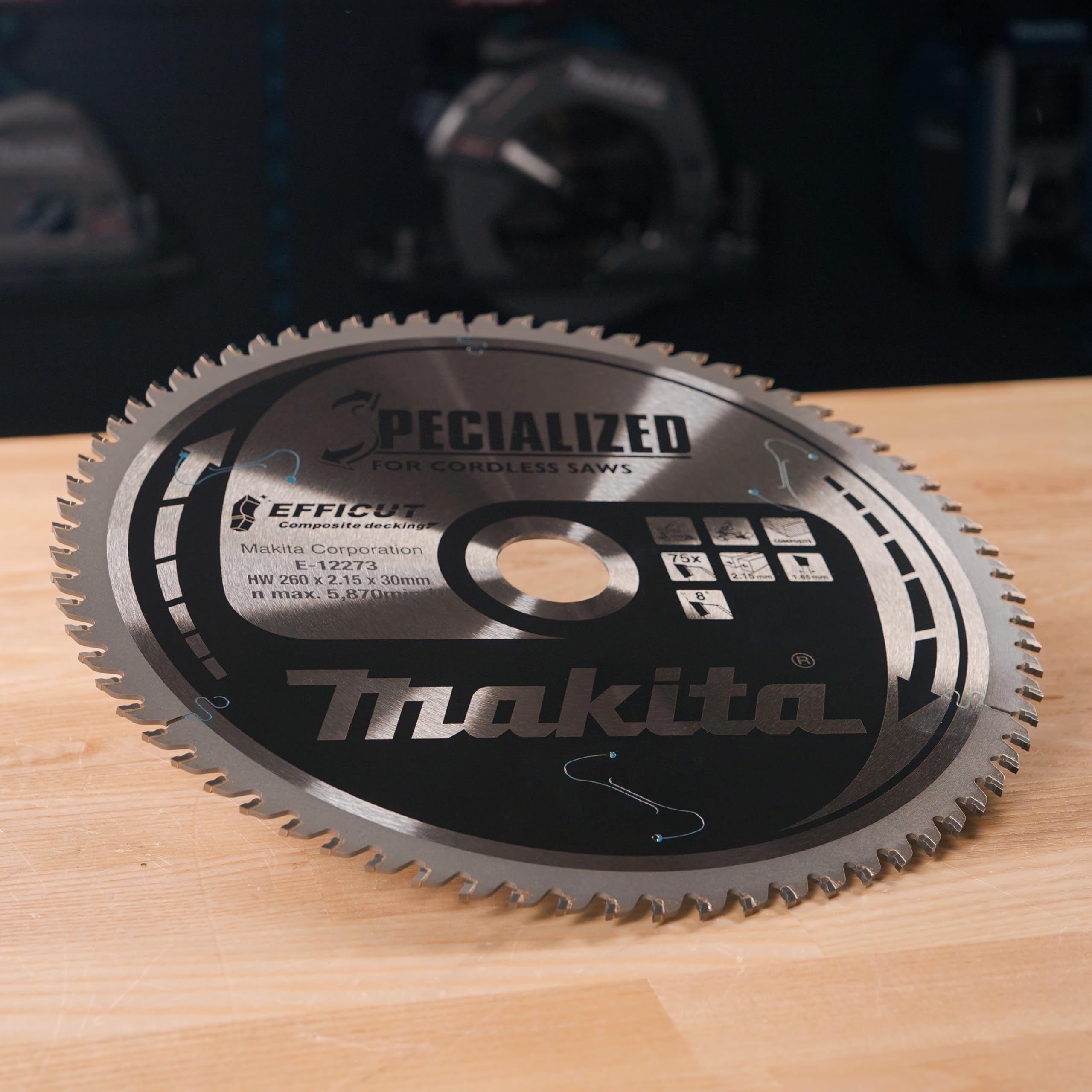 MAKITA disco de corte TCT 260 x 30 x 75T E-12273