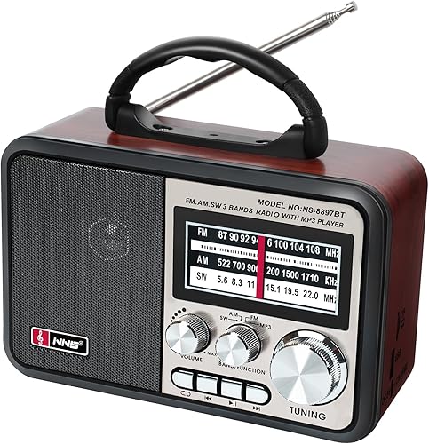Radio retro vintage, radios AM FM portátiles, altavoces estéreo de carga USB, radios de onda corta con transistor compatible con altavoz Bluetooth,