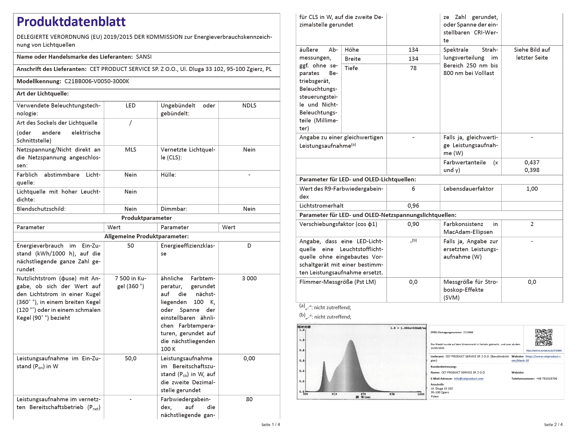 SANSI Bombilla LED 50W A21, Equivalente 500W, 7500 Lúmenes, 3000K Luz Día, Casquillo E27, No Regulable, Tecnología Cerámica, Alto Ahorro Energético para Hogar Oficina