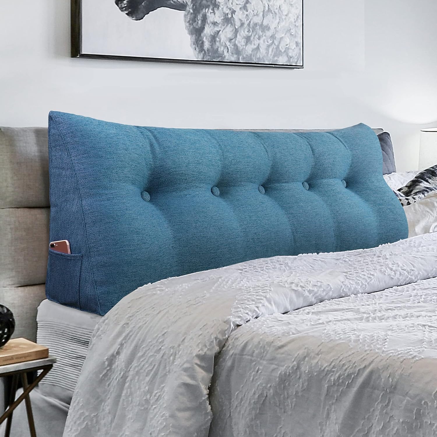 BNCKTRD Triangle Reading Pillow Wedge Headboard Pillow Full