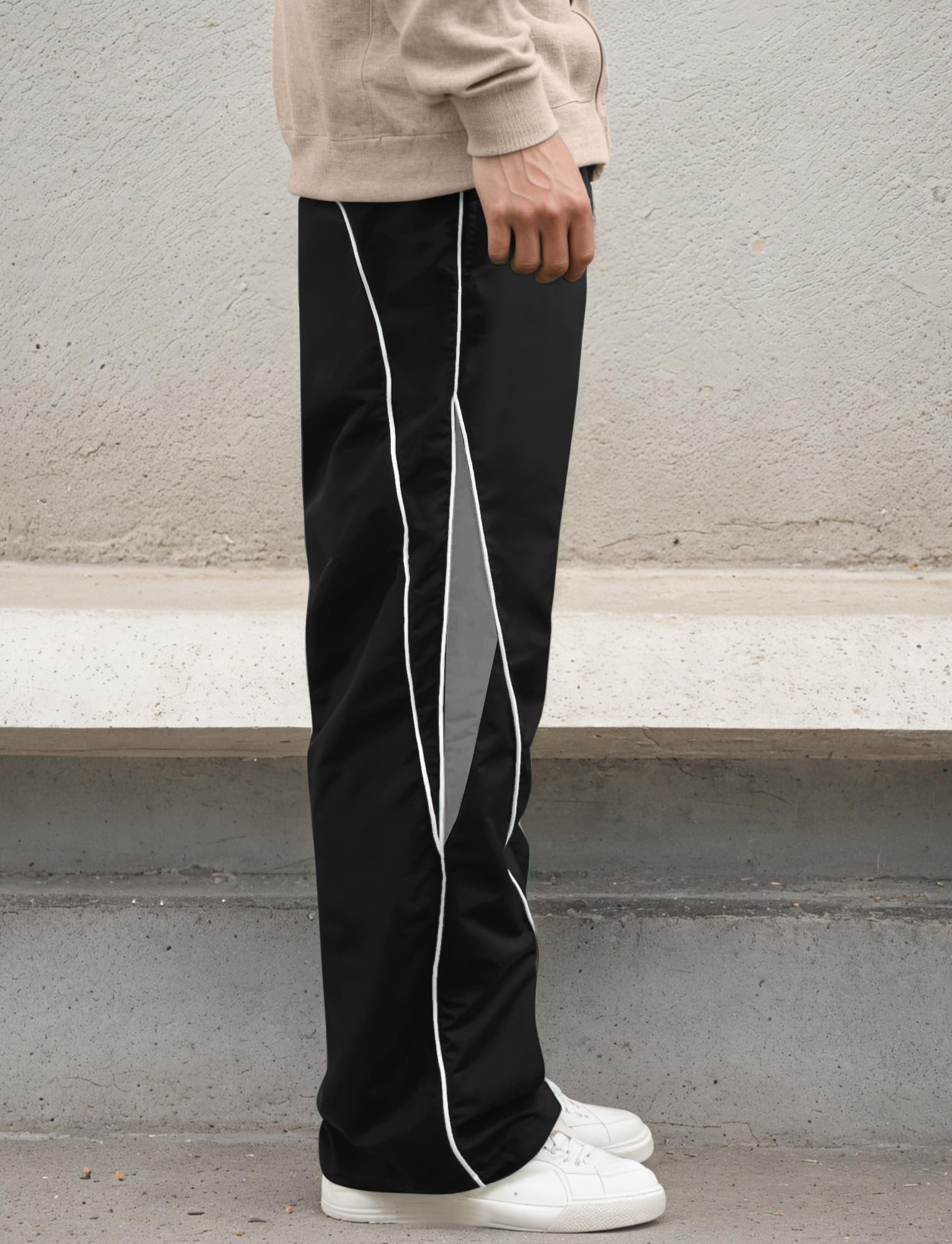 AIEOE Y2K Streetwear - Pantaloni da jogging da uomo, per il tempo libero, con pistagna