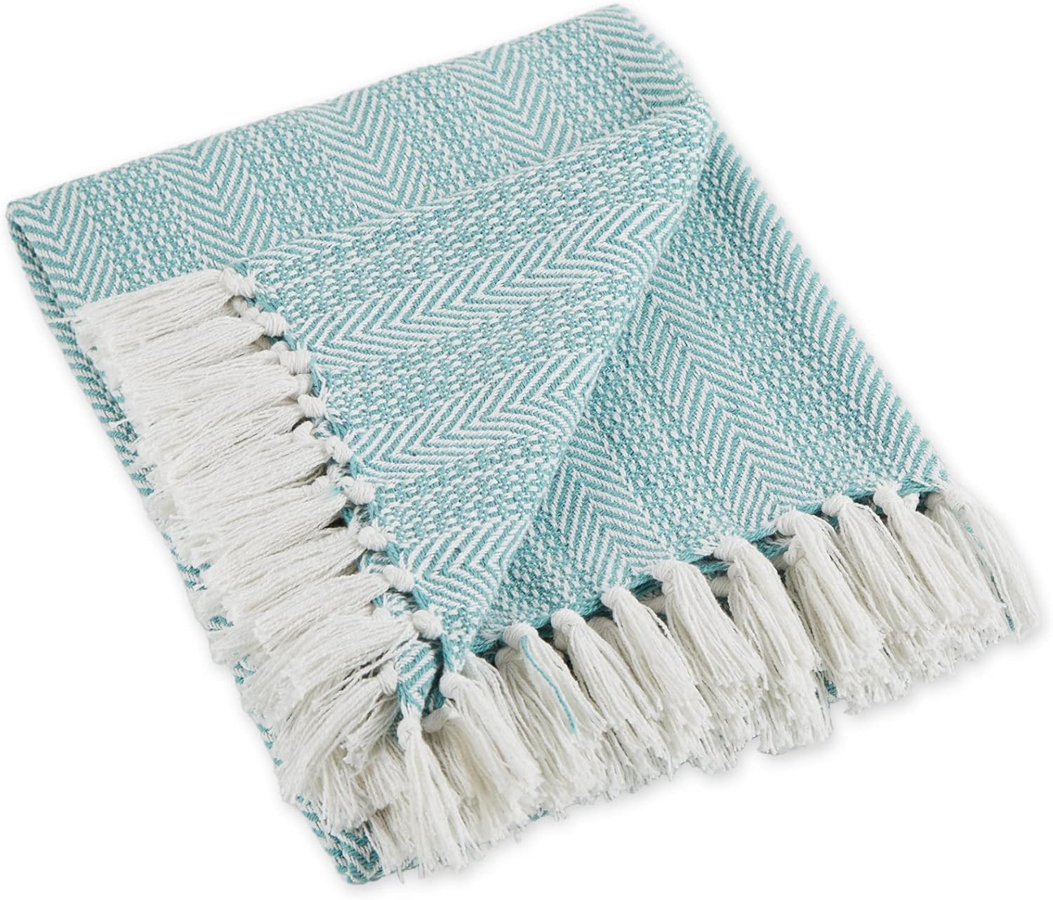 DII Herringbone Striped Collection Cotton Throw Blanket