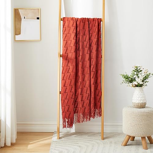 Miniatura 5 de Counfeisly Manta de punto esponjoso con flecos, ligera, suave y acogedora para cama, sofá, silla, manta de 50 x 60 pulgadas