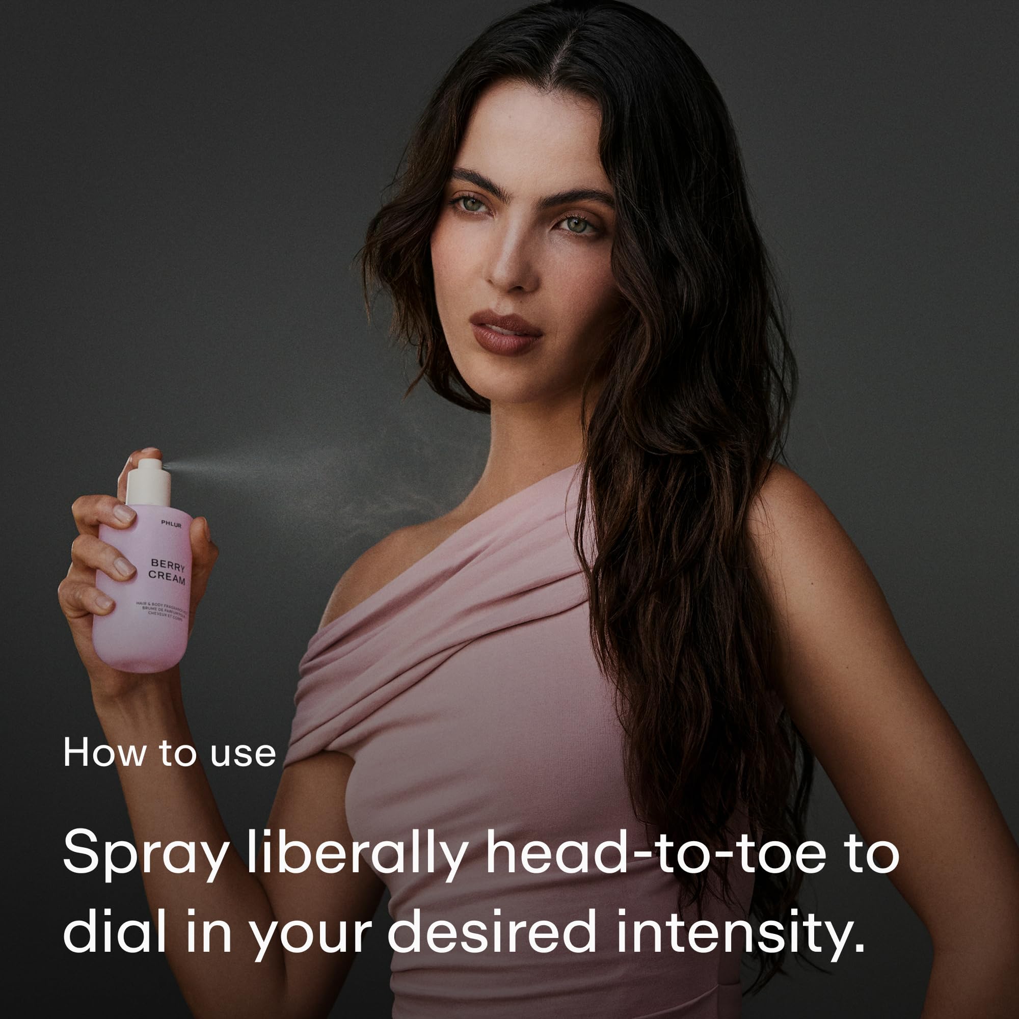 PHLUR Vanilla Skin Body Mist, 8 Fl Oz - Hair and Body Perfume for Women, Vanilla Perfume Body Spray with Pink Pepper, Cashmere Wood & Sandalwood Fragrance: Berry Cream