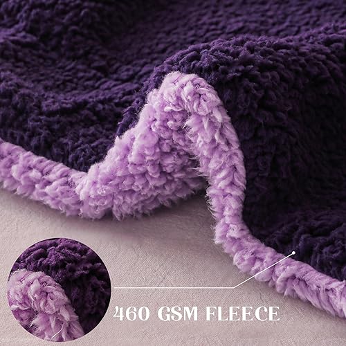 Miniatura 8 de Exclusivo Mezcla Manta reversible de forro polar Sherpa para sofá, manta de felpa suave para cama, sofá, manta gruesa y cálida para otoño e