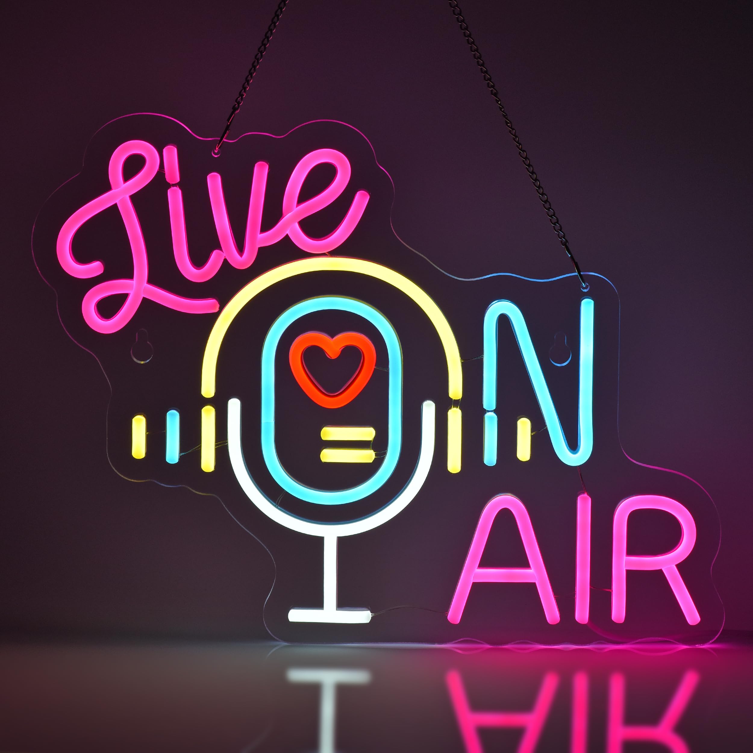 Amazon | JOMOBUTY LIVE ON AIR ネオンサイン LEDネオンライト