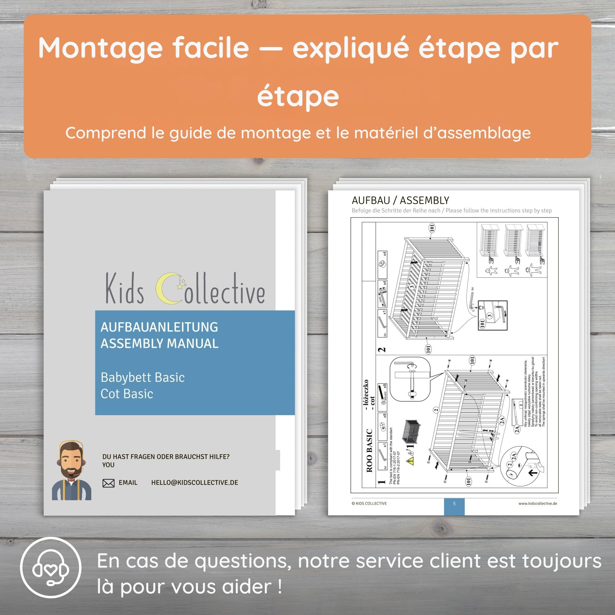 Kids Collective Lit bébé évolutif 60x120 70x140 cm Matelas Sommier hêtre Massif Blanc
