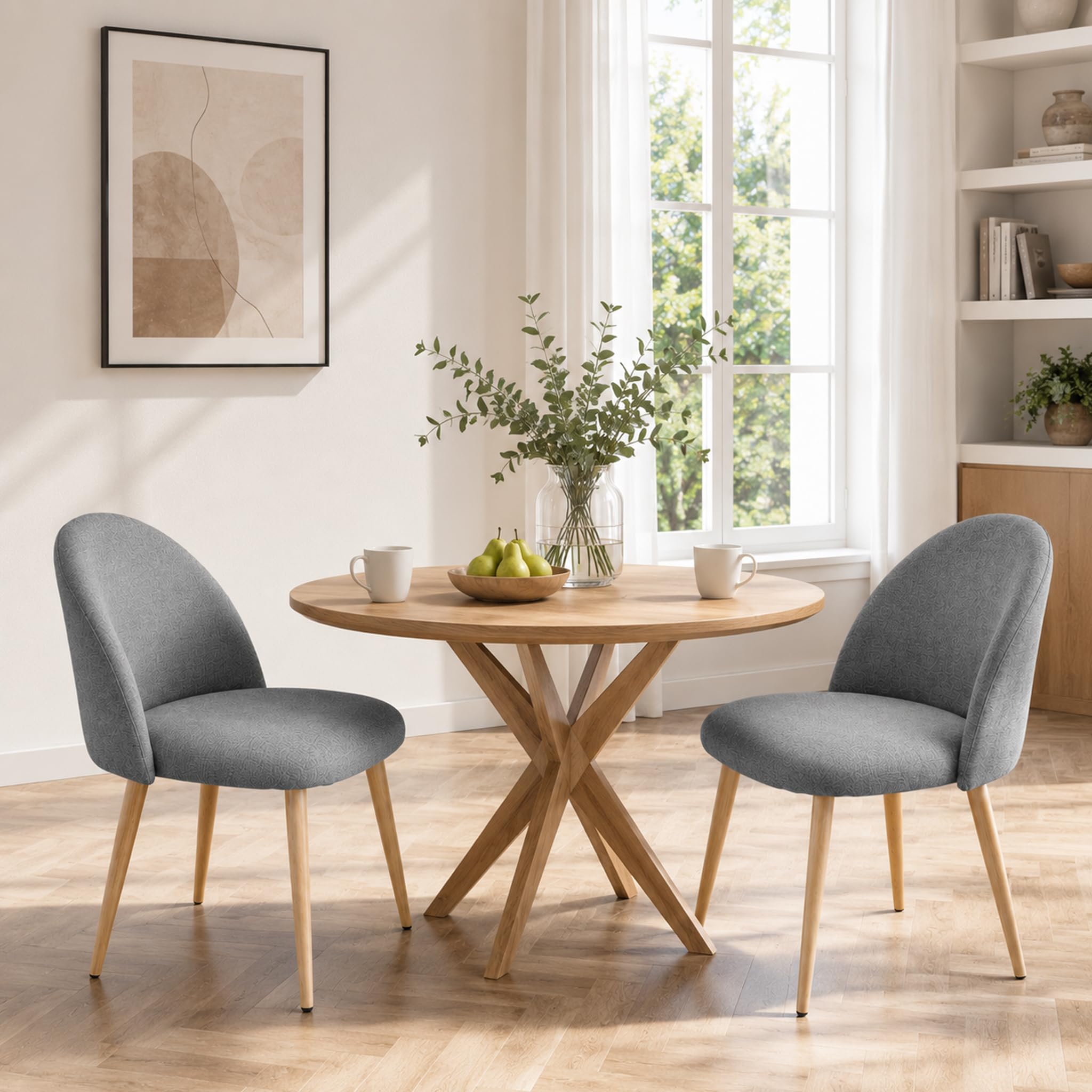 Photo 1 of ***MISSING HARDWARE***





Lightdot Dining Chairs Set of 2, Modern Linen Fabric Upholstered Kitchen Side Chairs with Curved Backrest, Mid Century Accent Chairs with Metal Legs for Dining Room Vanity Living Room Cafe, Linen Grey