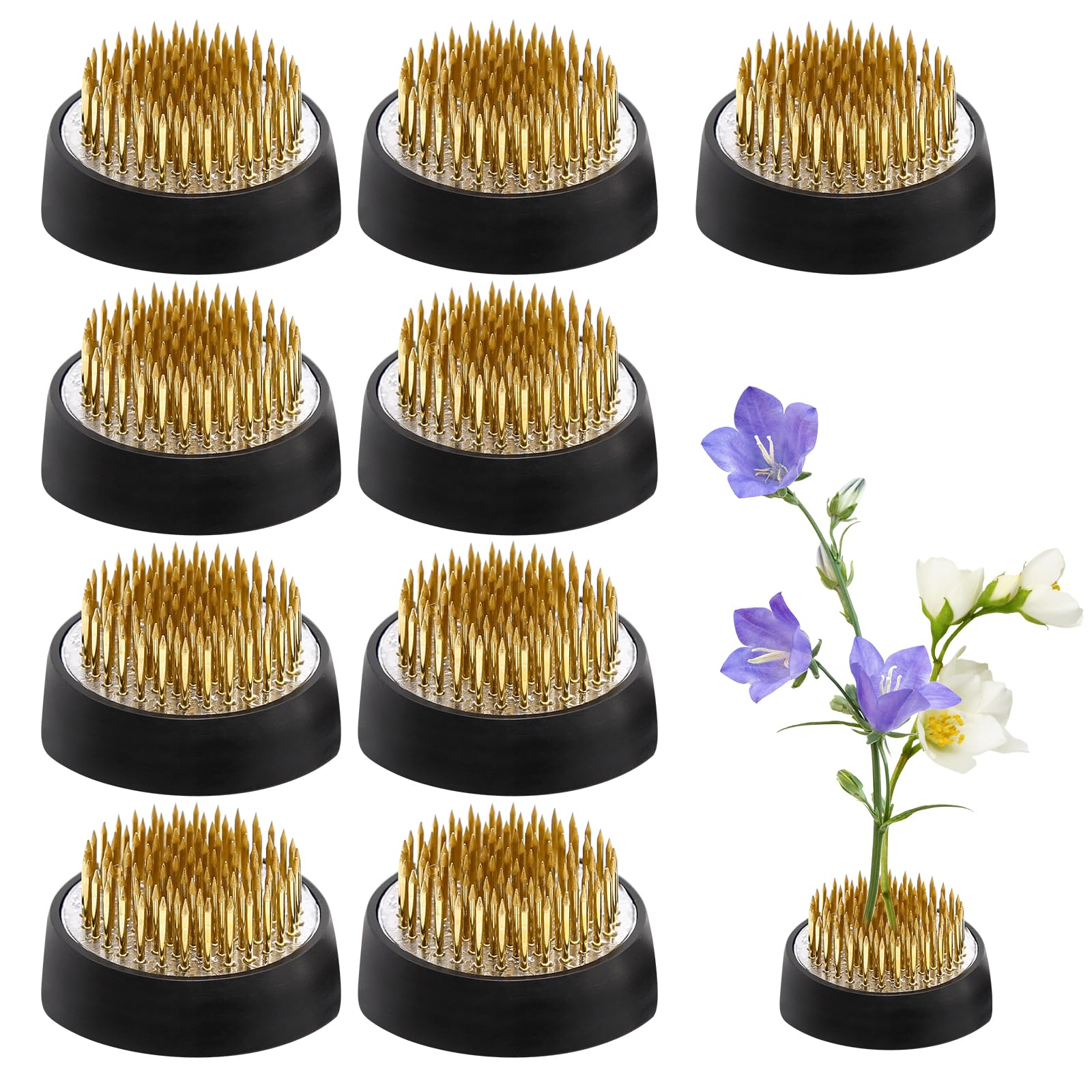 ZUDKSUY 9PCS 1.34inch/34mm Flower Frogs Arrangement Kenzan Flower Frog Floral Holders Ikebana Frog Pin Cushion Floral Frogs for Arrangements Vase