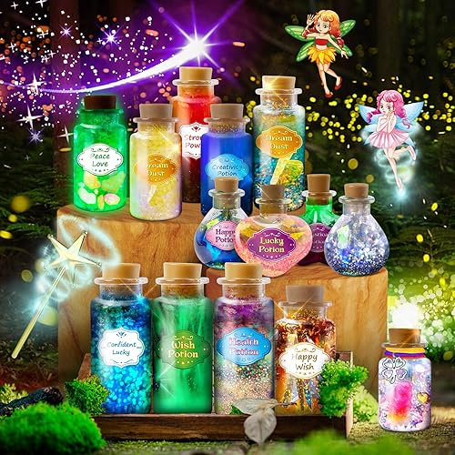 Miniatura 5 de JOPSHEEN Kit de manualidades de pociones de hadas para niños, kit de fabricación de pociones, 20 pociones de hadas, juguete de ciencia de pociones