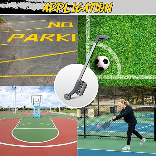 Miniatura 6 de Zonon Varita de marcado industrial con ruedas para línea de pintura a rayas de tierra para pintura en aerosol para topografía, aplicador de marcado