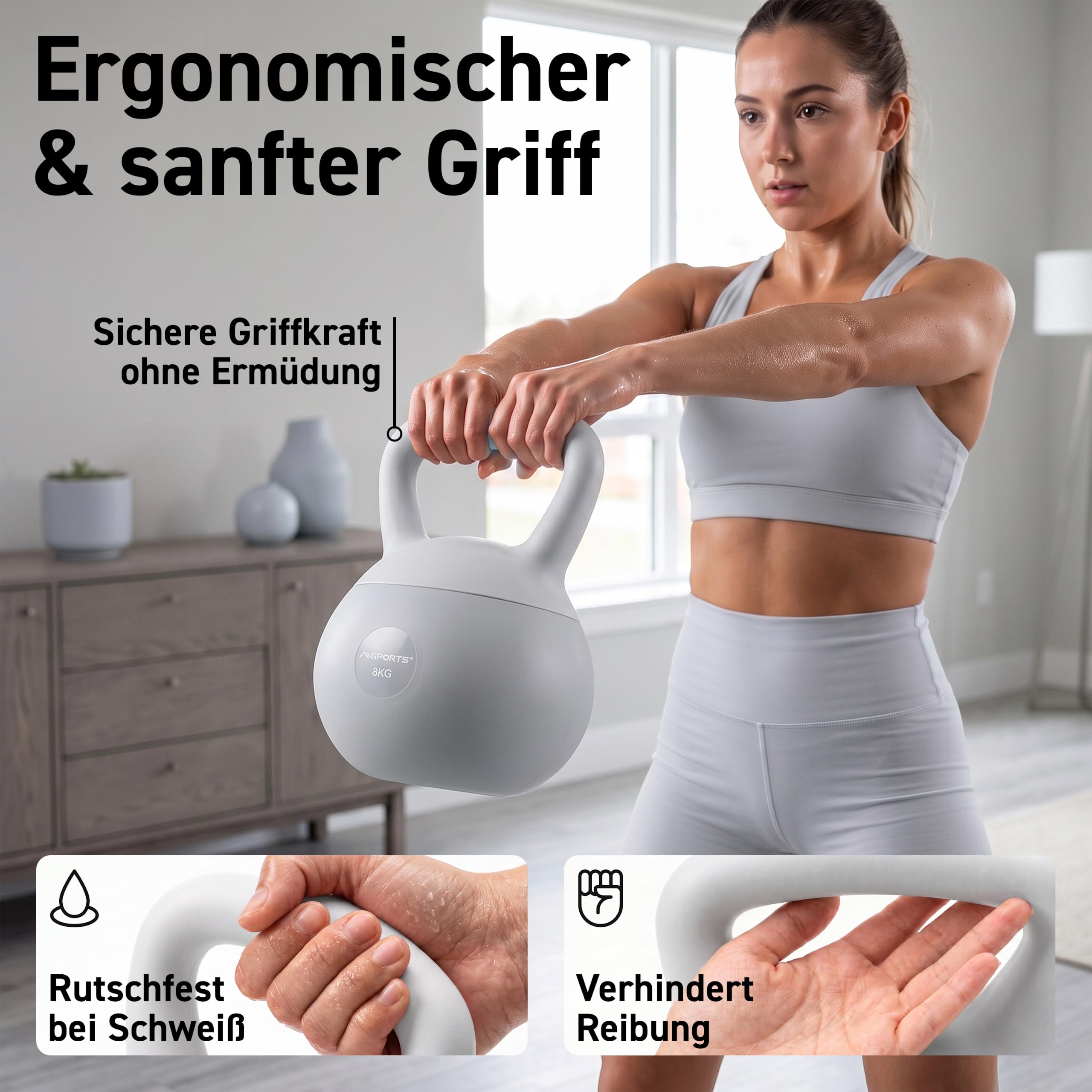 MSPORTS Soft Kettlebell Premium – Bodenschonende Kugelhantel fürs Home Gym