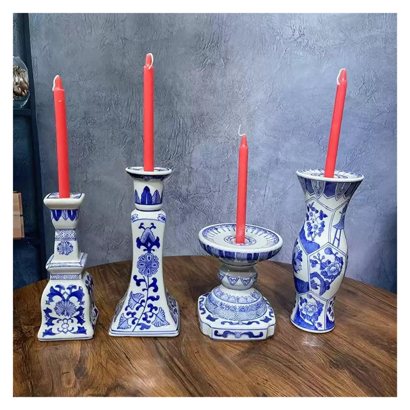 Portacandele In Porcellana Bianca E Blu Di Jingdezhen Decorazione For Cena Candeliere Casa Soggiorno Artigianale Dipinti Squisiti(J)