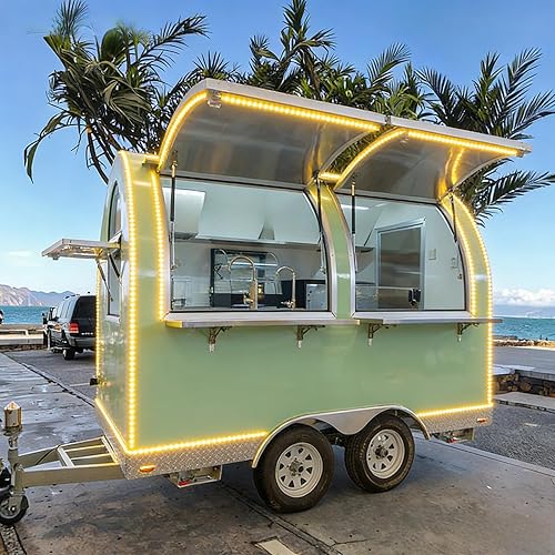 Food Truck for Sale, Mobile Food Trailer for Business with Full Kitchen & Storage - Perfect for Festival Catering, Street Vending & Event Services