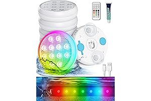 Submersible LED Lights with Remote for Hot Tub, Bathtub (4 Pack)