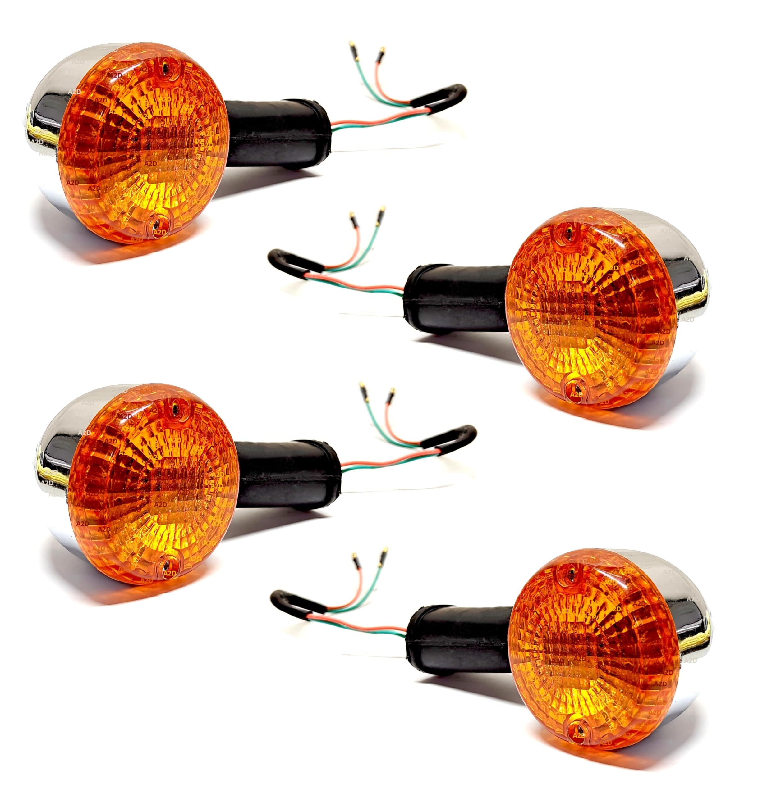 A2D Original Style OEM Bike Turn Indicators Orange/Amber Light Set of 4 For Bajaj Boxer AT-image-28