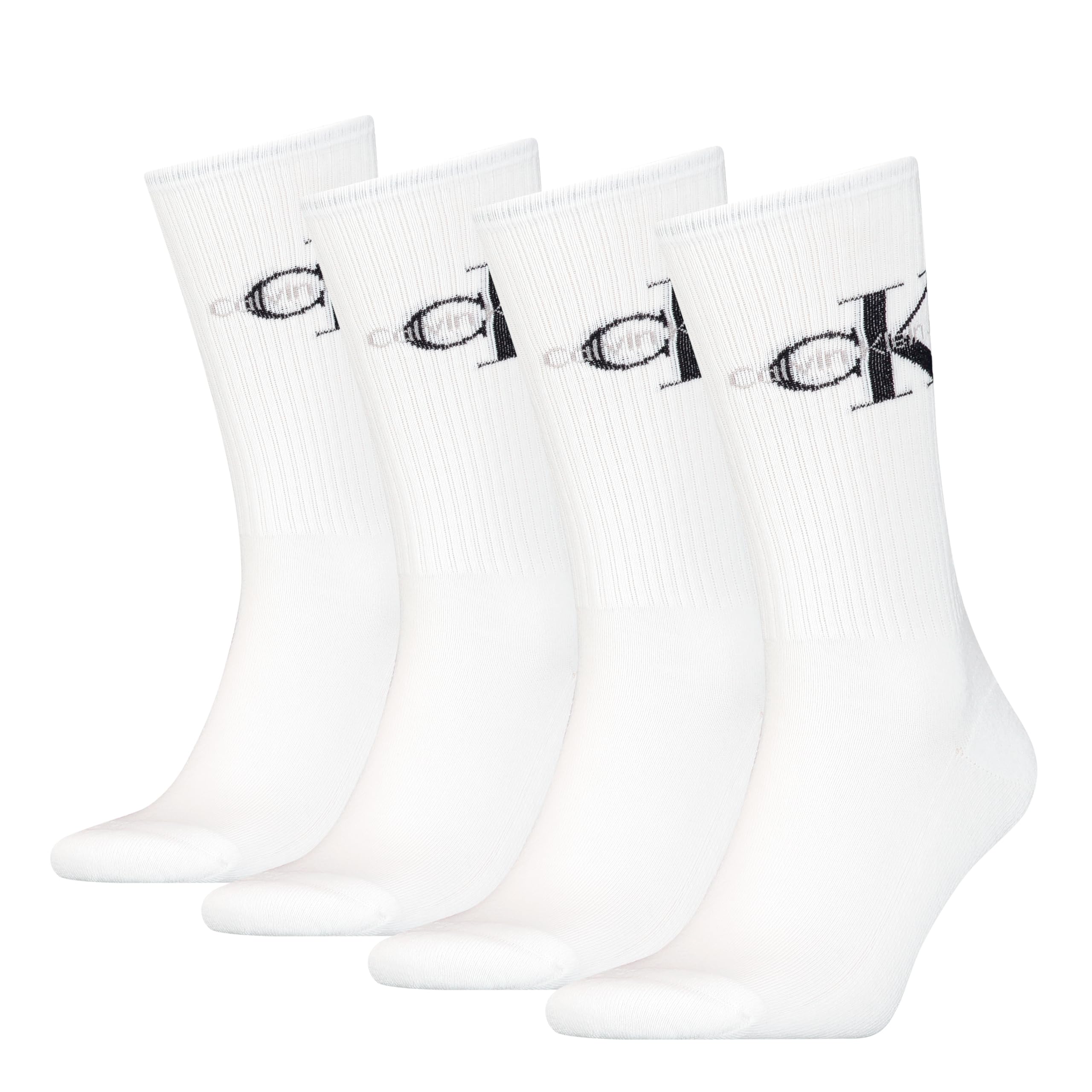 Calvin Klein Men's Crew Socks - 4 Pack - White - Cotton Blend