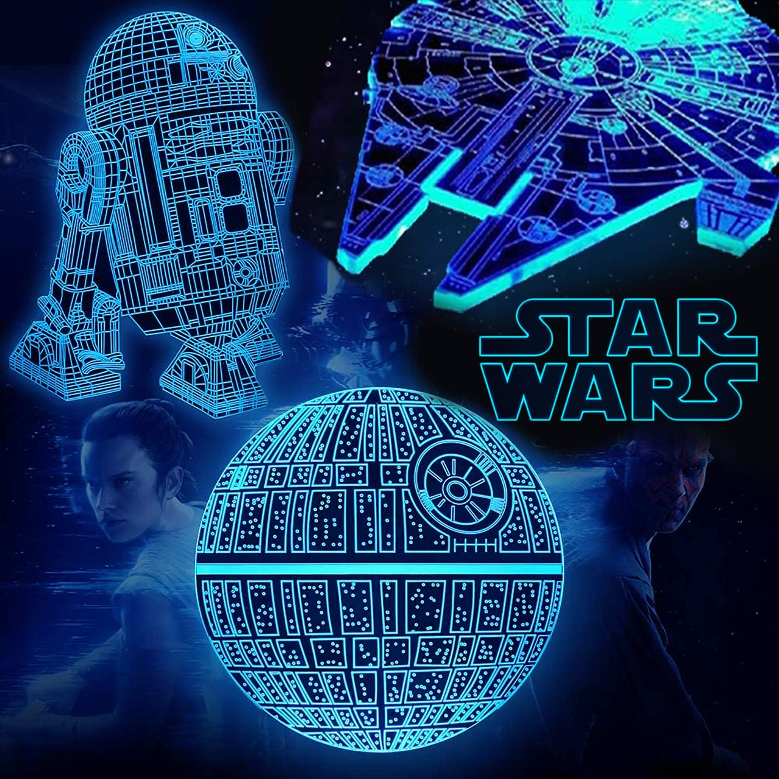 3D Star Wars Lamp - Star Wars Gifts - Star Wars Light - Optical Illusion Led Light - Star Wars Lamp& Perfect Gifts for Kids and Star Wars Fans (1)