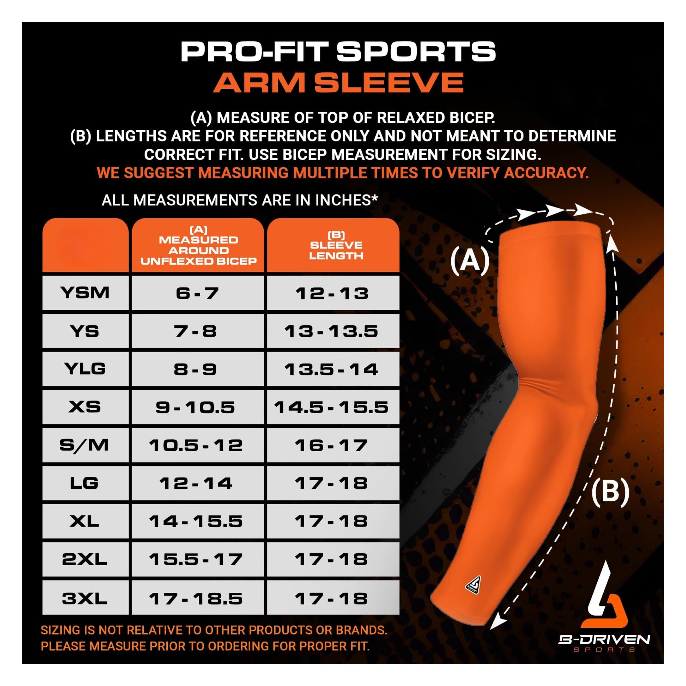 Arm Sleeve Razor Estilo 'Disponible en 10 Colores (1 Funda) -5 tamaños Incluyendo