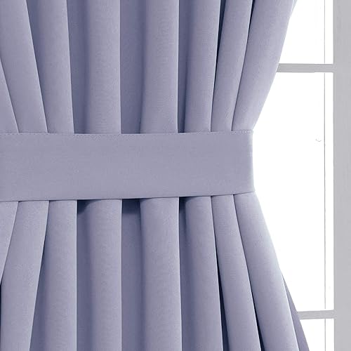 Miniatura 124 de Deconovo Cortina opaca de Navidad para puertas de vidrio y luces laterales, panel de privacidad con aislamiento térmico con doble bolsillo para