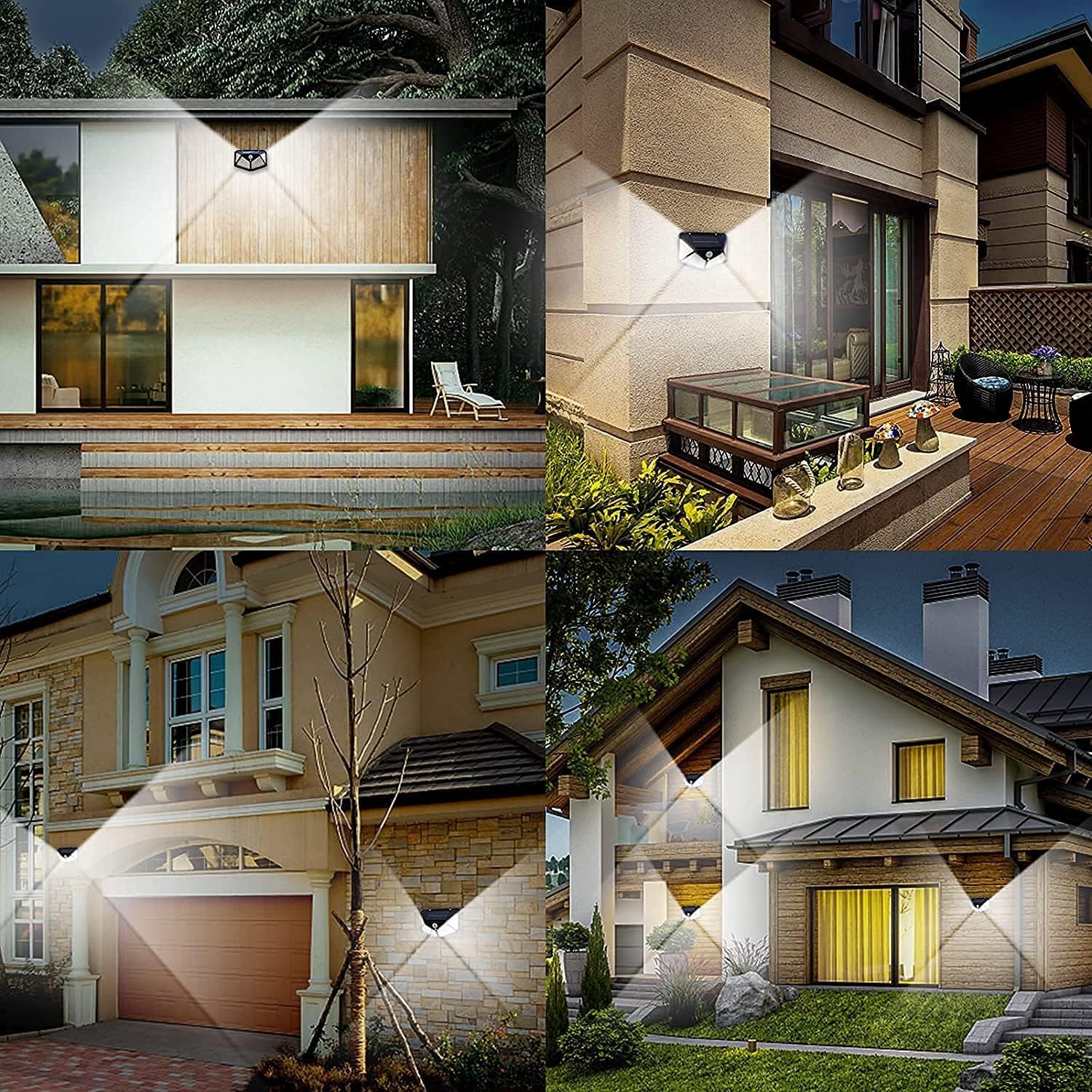 Solar Lights Outdoor 6 Pack, 100LED/3 Modes 270° Lighting Angle Motion Sensor Security Lights, IP65 Waterproof Wall Lights Solar Powered, Bright for Backyard Garden Fence Patio Front Door 4
