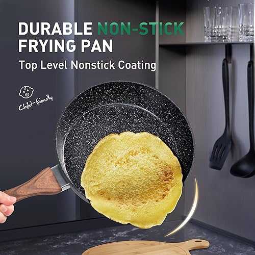 Miniatura 4 de MAISON ARTS Juego de ollas y sartenes antiadherentes juego de utensilios de cocina de 15 piezas con revestimiento de granito para inducción y apto