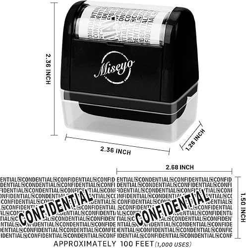 Miniatura 2 de Miseyo - Sello de rodillo ancho para protección de identidad, 1.5 pulgadas, perfecto para protección de la privacidad - juego de 3 piezas (negro)