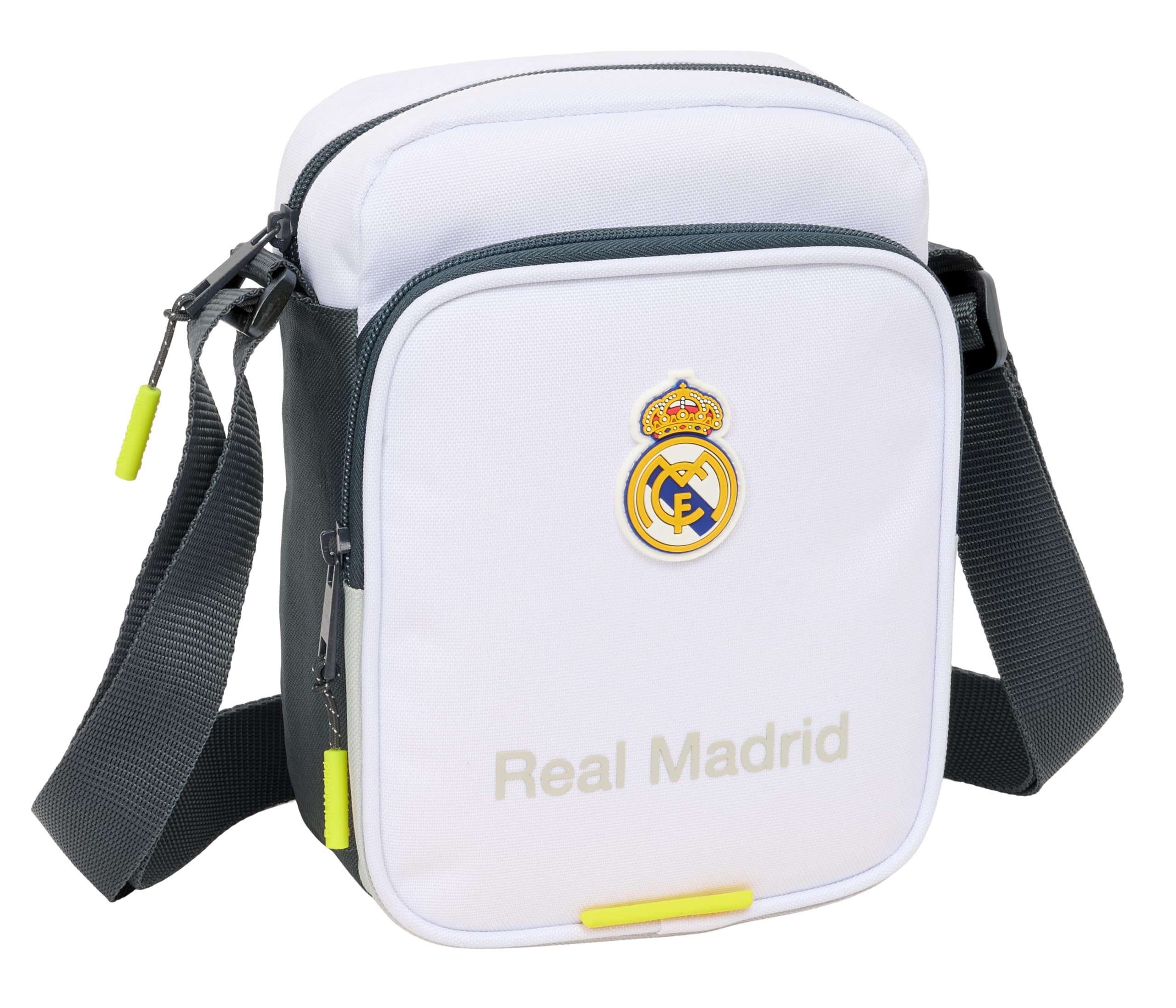 Safta Real Madrid EQUIPACIÓN 25/26 – Shoulder Bag with External Pocket, Pencil Case, Shoulder Strap, Comfortable and Versatile, Quality and Resistance, 16 x 6 x 22 cm, white, M, Casual