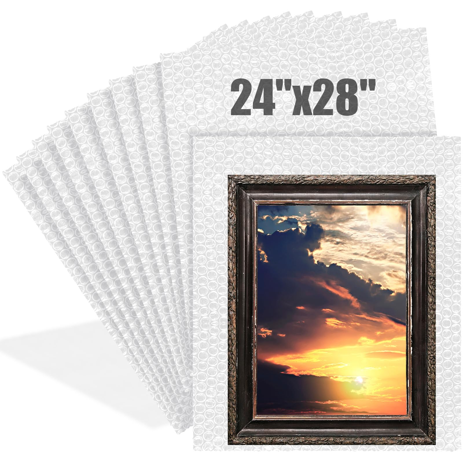 10 Pack 24 * 28 Inch Extra Large Bubble Pouches Clear Bubble Pouch Wrap Bags for Packing Shockproof Cushioning Wrap Bag for Shipping Moving Fragile Dishes China Plates Painting Fragile Items