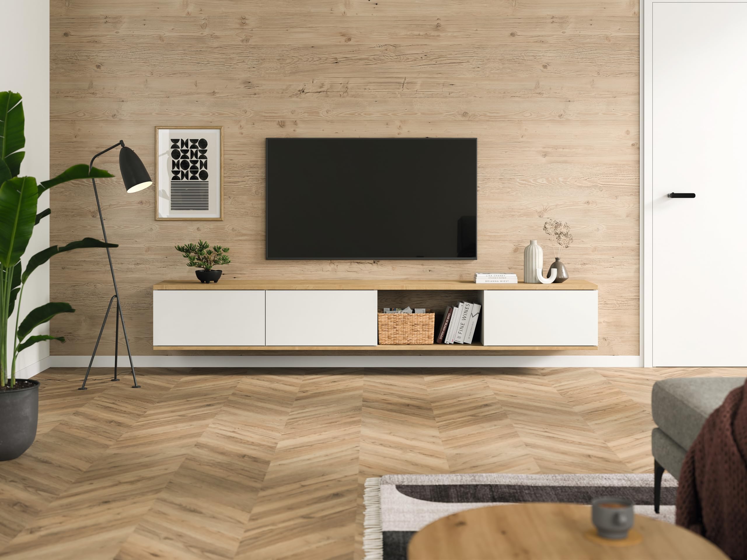 EGGER DecoWall DO006 Namur Fichte hell - Alternative zu herkömmlichen Wandverkleidungen, Holzverkleidungen, Wandpaneelen - OSB (1250 mm x 660 mm)