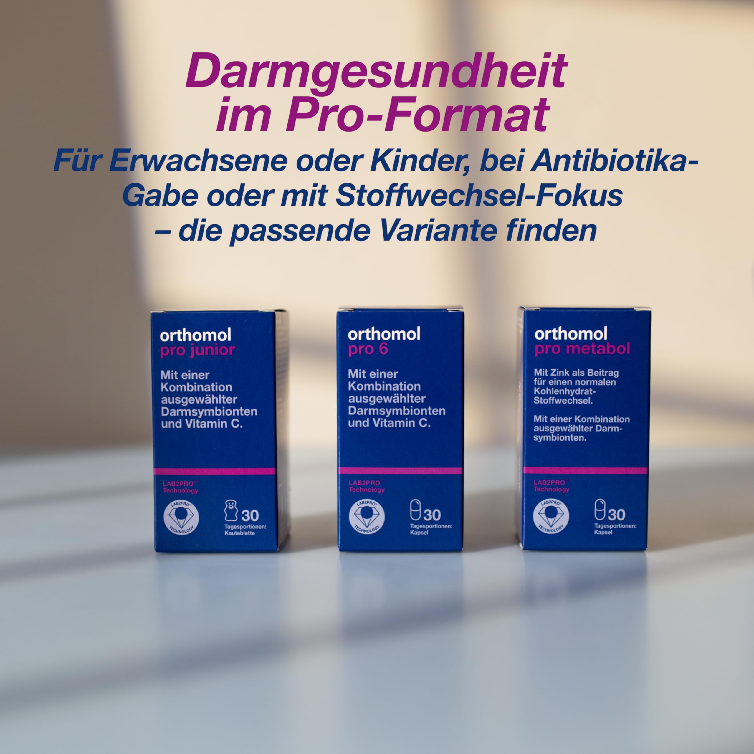 Orthomol Pro metabol: Nahrungsergänzung mit 10 ausgewählten Darmsymbionten + Zink zur Unterstützung des Darms, u. a. im Rahmen des Gewichtsmanagements, 30 Kapseln