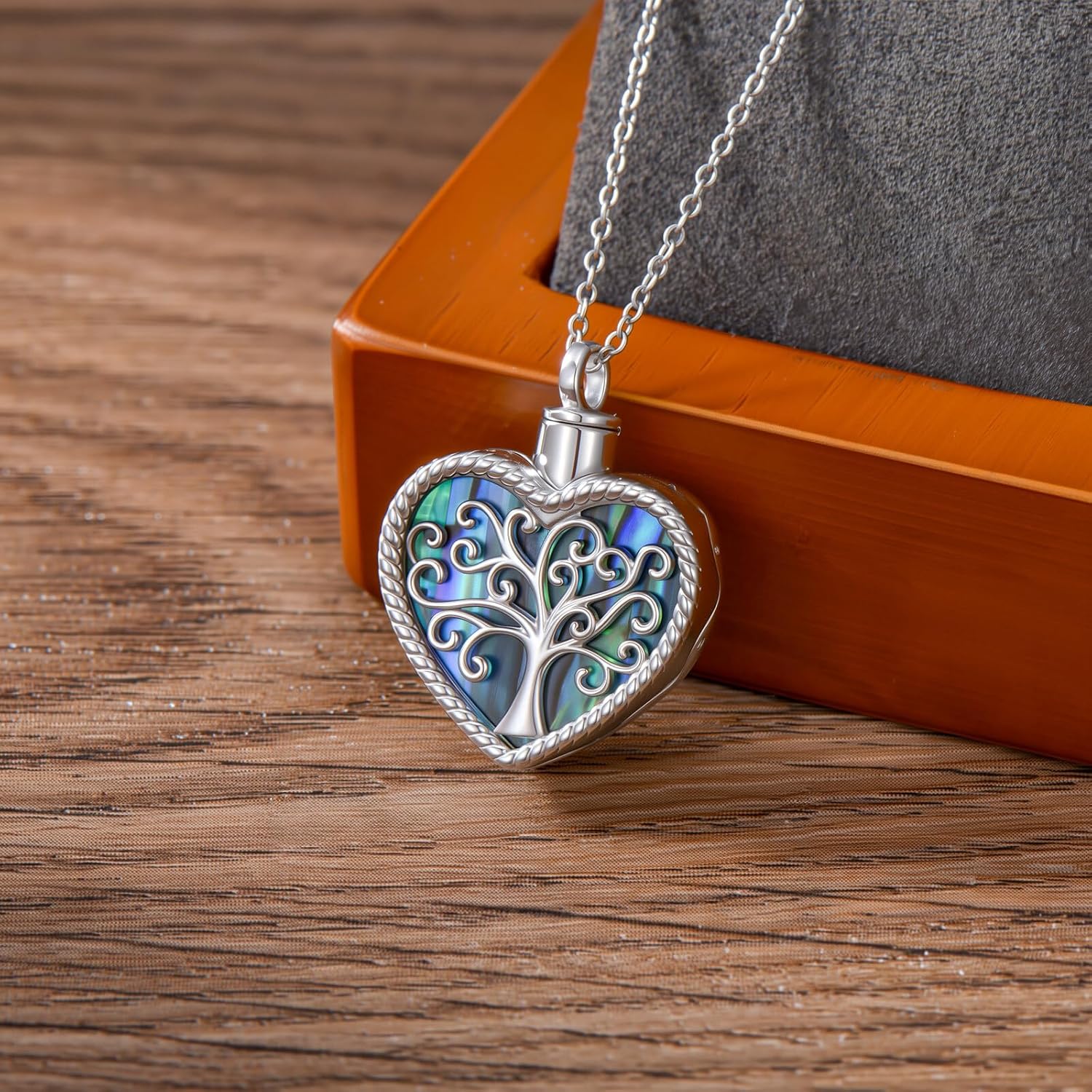 Tree of Life Urn Necklace for Ashes, S925 Sterling Silver Love Heart Pendant Cremation Jewelry with Funnel Filler Memorial Keepsake Gifts for Women Men - Image 3