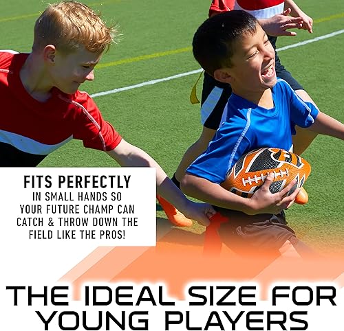 Vista 109 de Franklin Sports NFL Team Footballs - Rubber Youth Mini Balls for All Teams - Kids 8.5" Football + Air Pump Sets - Official NFL Licensed