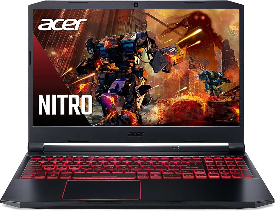 Laptop jogos Acer Nitro 5 AN515-55-53E5, Intel Core i5-10300H, GPU de laptop NVIDIA GeForce RTX 3050, tela IPS 15,6 pol. FHD 144 Hz, DDR4 8 GB, SSD NVMe 256 GB, Killer Wi-Fi 6, teclado retroiluminado
