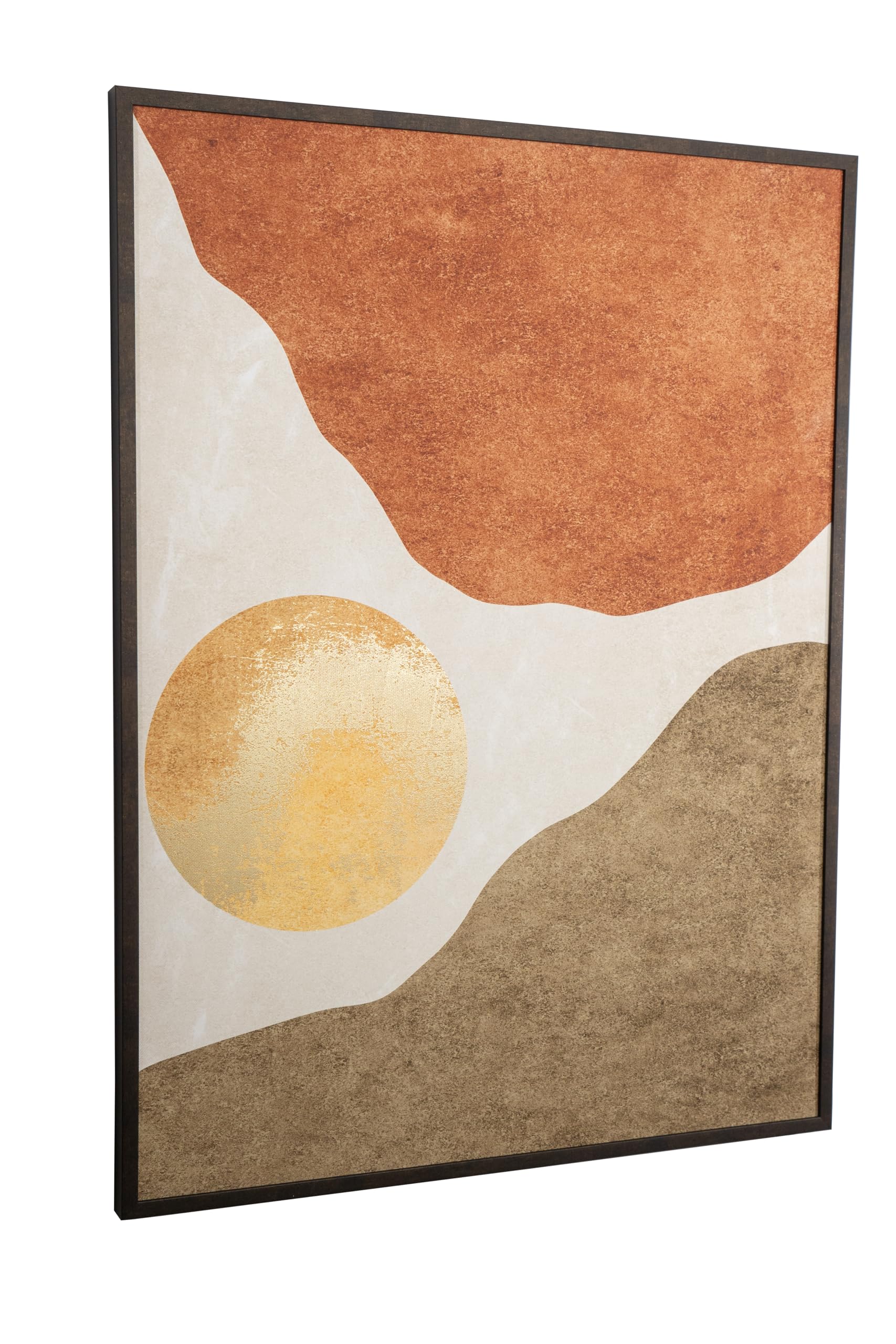Tableau moderne toile peinte décorative aspect métallique et cadre robuste