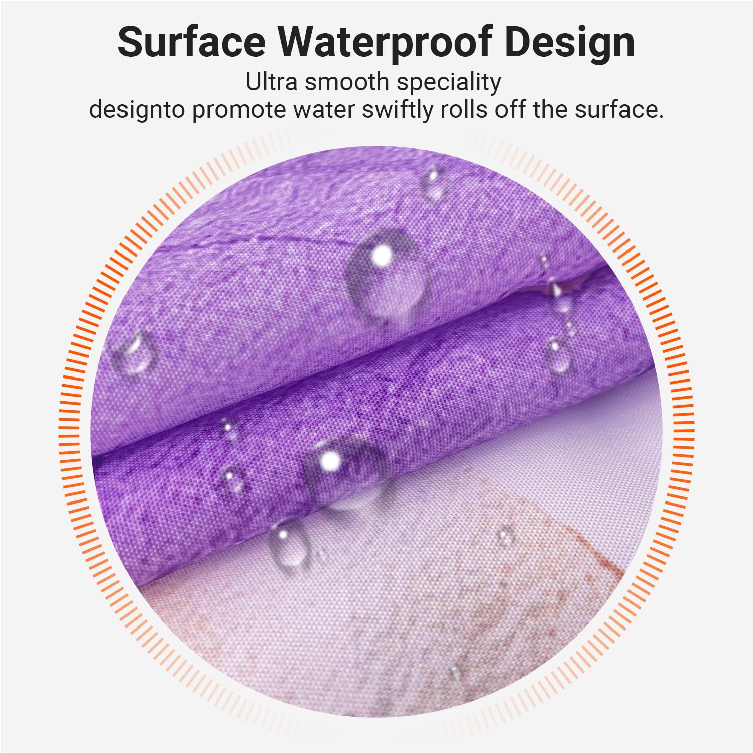 Lerores Shower Curtain, 120 x 200 cm, Purple Flower, Weighted Hem, Anti-Mould, Water-Repellent - Image 2