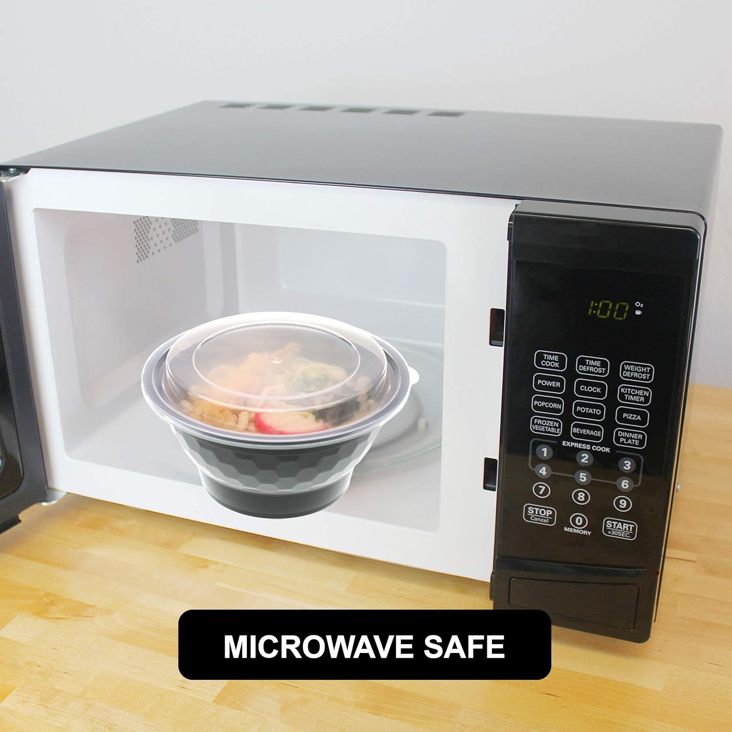 Freshware Meal Prep Containers [10 Pack] Bento Box, Food Storage Containers, Plastic Bowls with Lids for Soup and Salad, BPA Free, Stackable, Lunch Boxes, Microwave/Dishwasher/Freezer Safe (42 oz) - Image 6