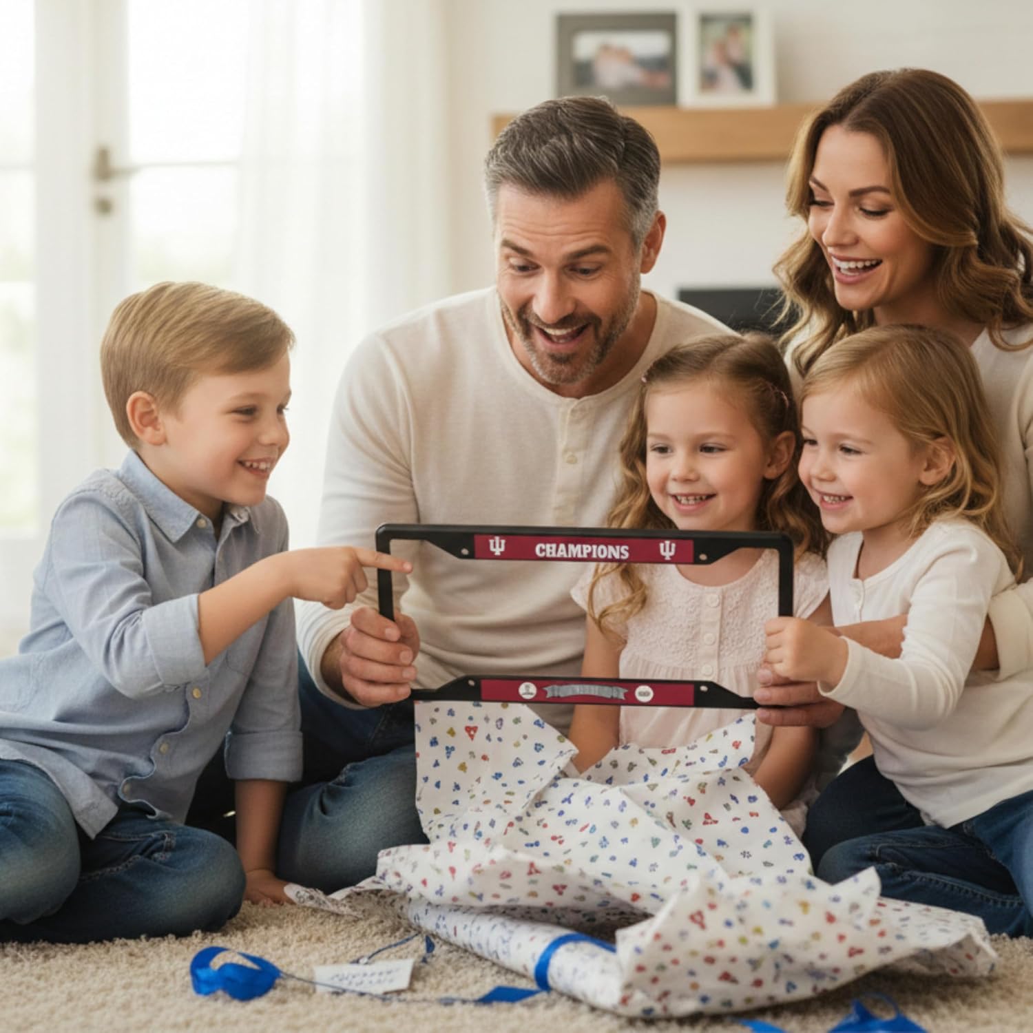 Logo Brands Indiana Hoosiers 2025-26 National Champions License Plate Frame – Black Matte Finish Car Accessory for NCAA Football Fans – Made in USA, Fits Standard 12x6 Plates - Image 4