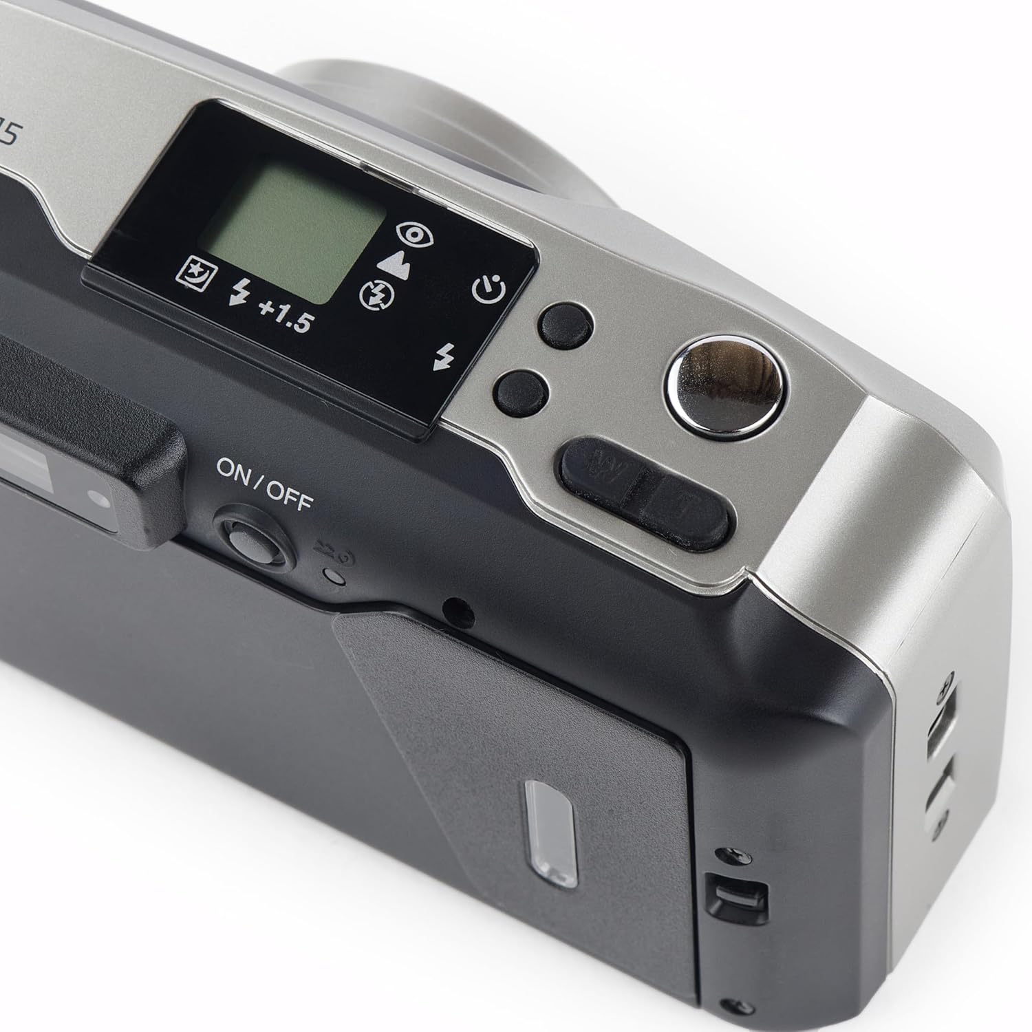 Olympus Super Zoom 115 35mm Film Camera, top view พร้อมระบบควบคุม