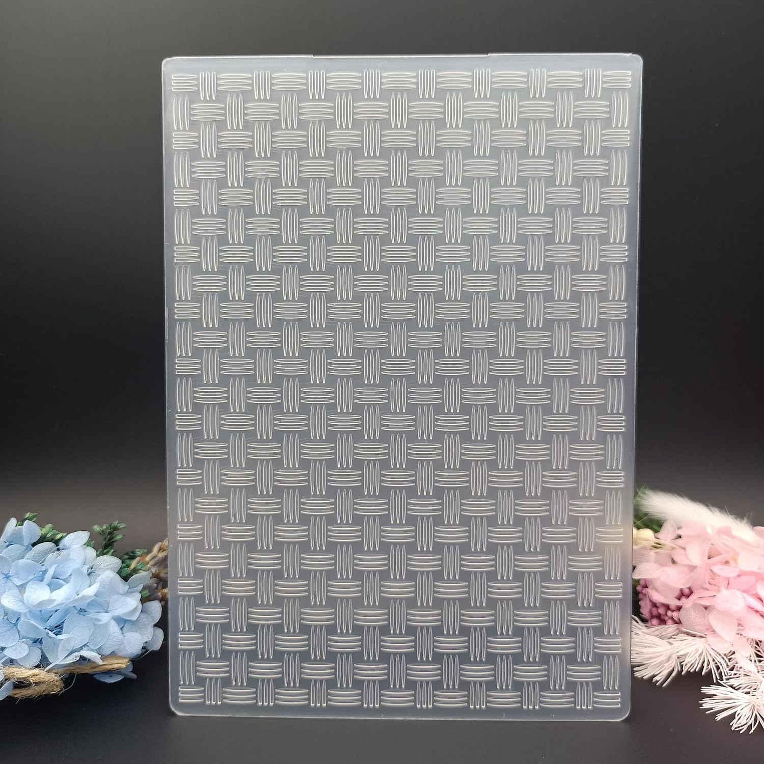 Weave Pattern Texture Embossing Templates 5x7inch Plastic Embossing Folders for Card Making DIY Scrapbooking Photo Album Card and Handmade Paper Craft Decor