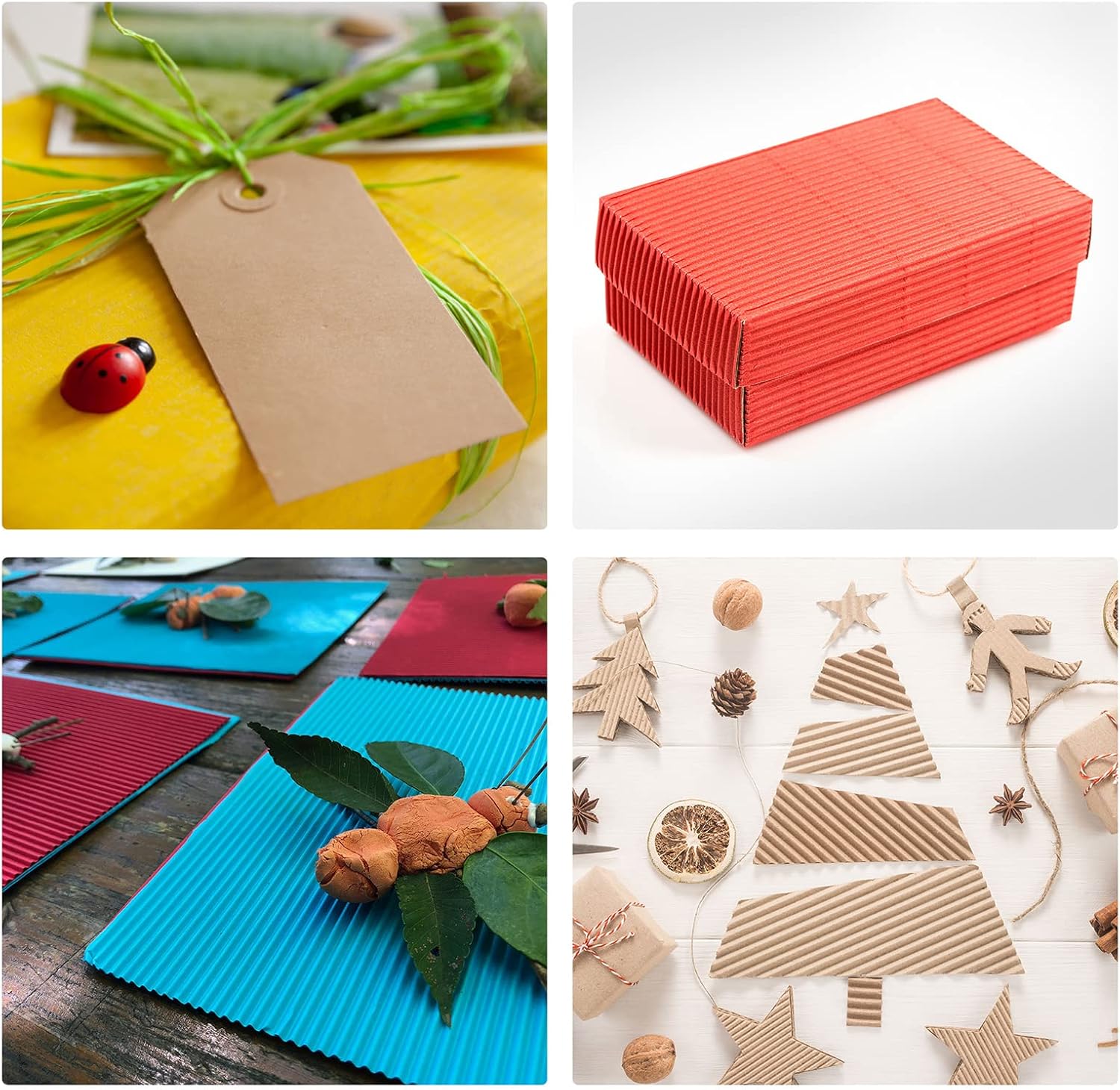 MECCANIXITY Corrugated Paper Sheets 5pcs 27-inch x 20-inch Red Cardboard for DIY Craft