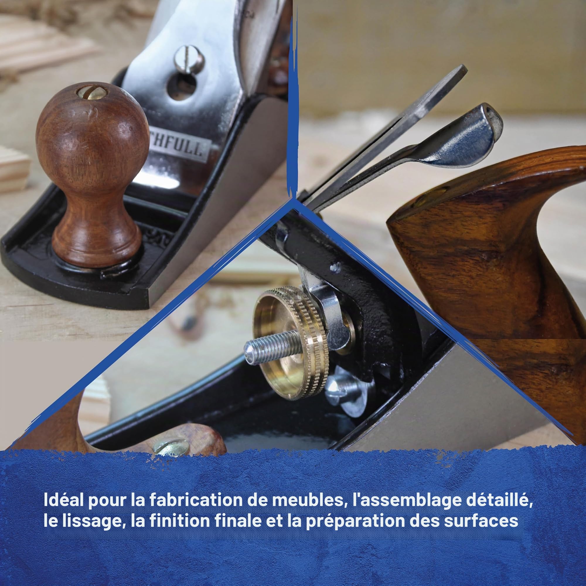 Rabot à lisser Faithfull n° 4 – Rabot à bois en fonte usinée avec précision pour bois durs et tendres, finition de surface, ébénisterie et menuiserie générale