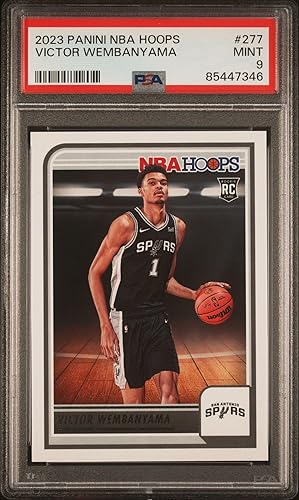 MINT VICTOR WEMBANYAMA ROOKIE CARD 2023 PANINI HOOPS #277 GRADED PSA MINT 9 NBA # 1 PICK AND FUTURE SUPERSTAR MINT VICTOR WEMBANYAMA ROOKIE CARD 2023 PANINI HOOPS #277 GRADED PSA MINT 9 NBA # 1 PICK AND FUTURE SUPERSTAR