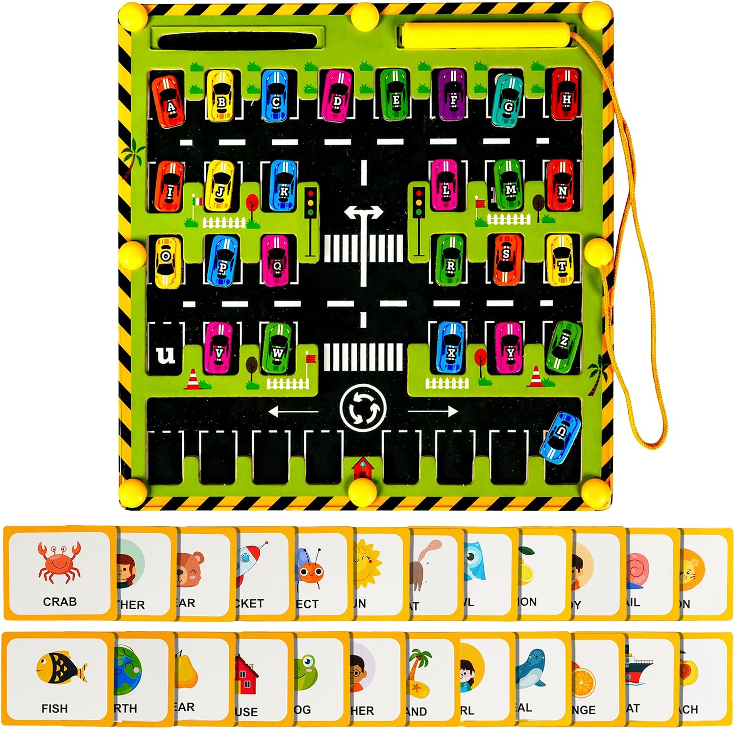 KatchOn Magnetic Alphabet Maze Montessori Toys - Wooden Alphabet | Puzzle Sensory Toys, Fine Motor Skills Birthday Gifts for Kids 3-8 Educational Toys, Party Favors for Kids Classroom Prizes