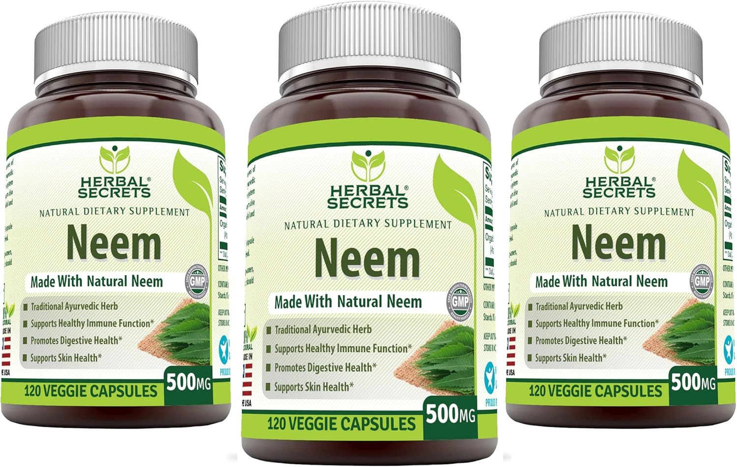 Herbal Secrets Neem Supplement (NonGMO) Promotes Blood