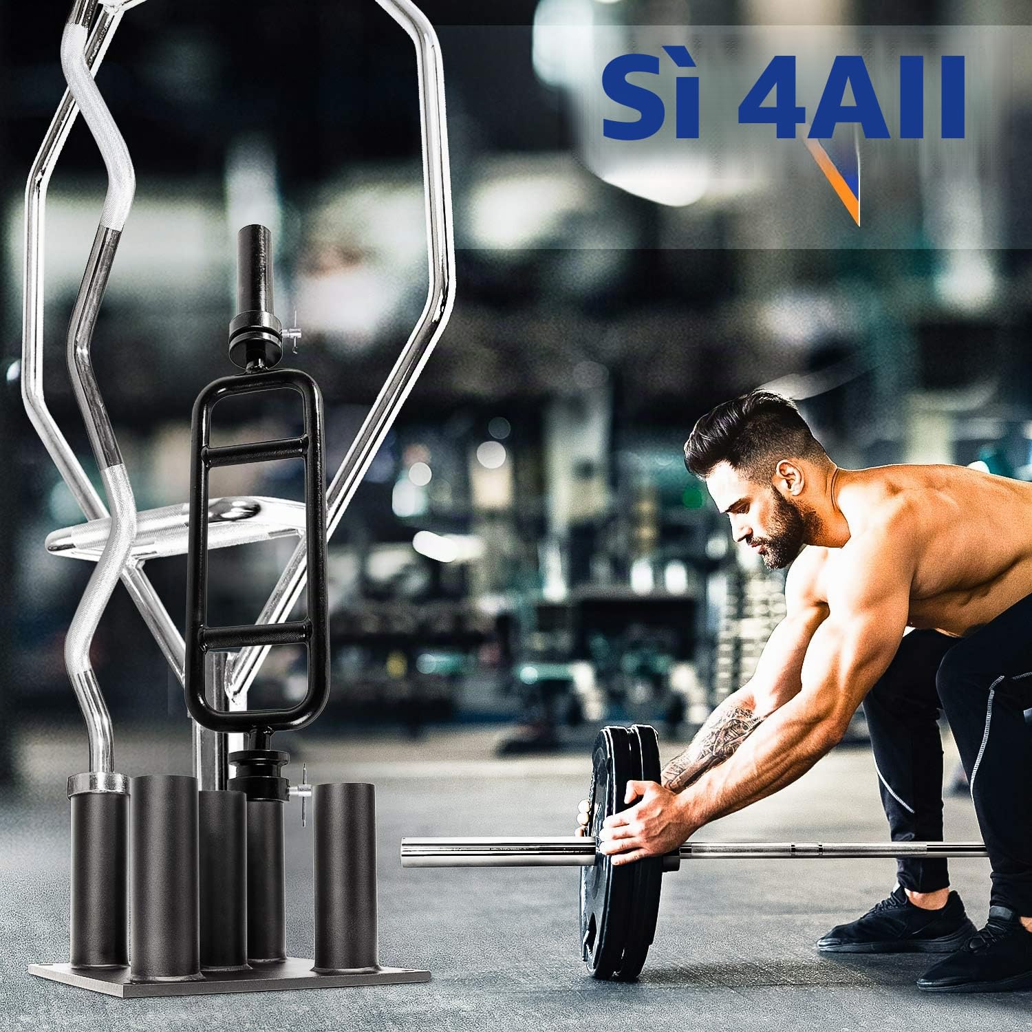 Yes4All Supporto verticale per bilancieri - Supporto per rack di bilancieri per barre olimpiche - opzionale: Portabarre per 5 barre o 9 barre