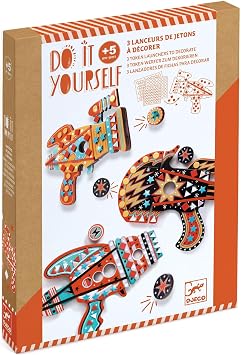 Djeco-US Kosmik Token Launchers - Makes 3 Arts & Crafts for Ages 6 to 9